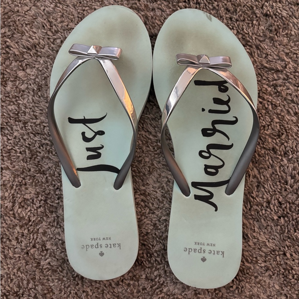 Kate Spade Silver 'Just Married' Sandals